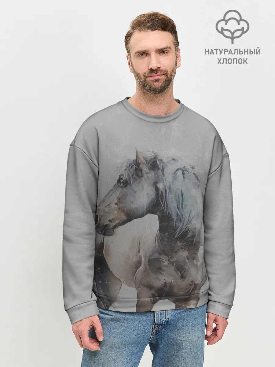 Мужской свитшот базовый / лошадь