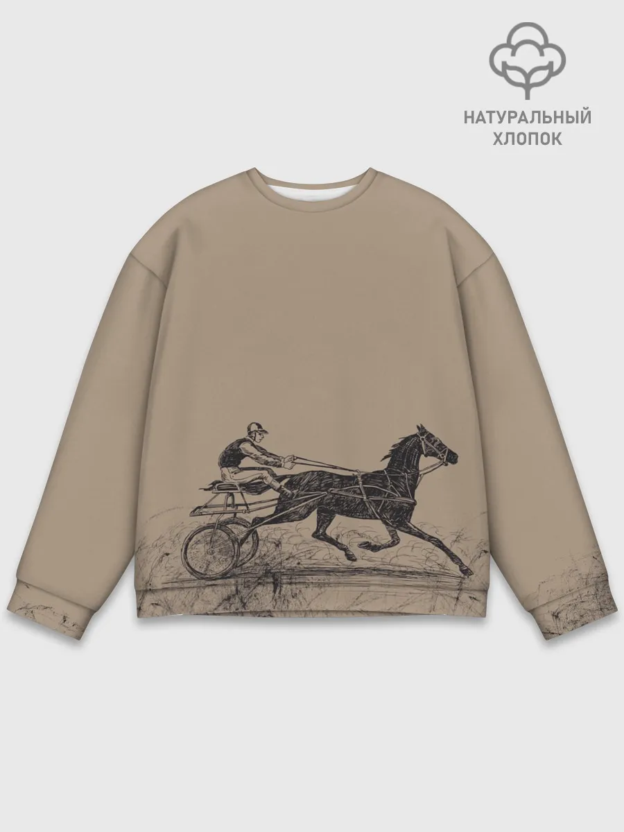 Мужской свитшот базовый / лошадь с колесницей