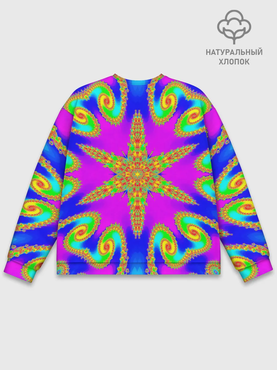 Мужской свитшот базовый / Неоновый фрактал
