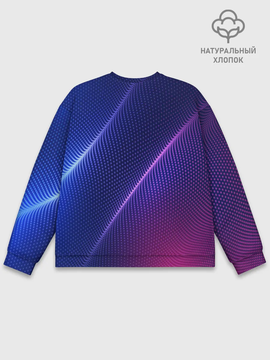 Мужской свитшот базовый / фиолетово 3d волны 2020