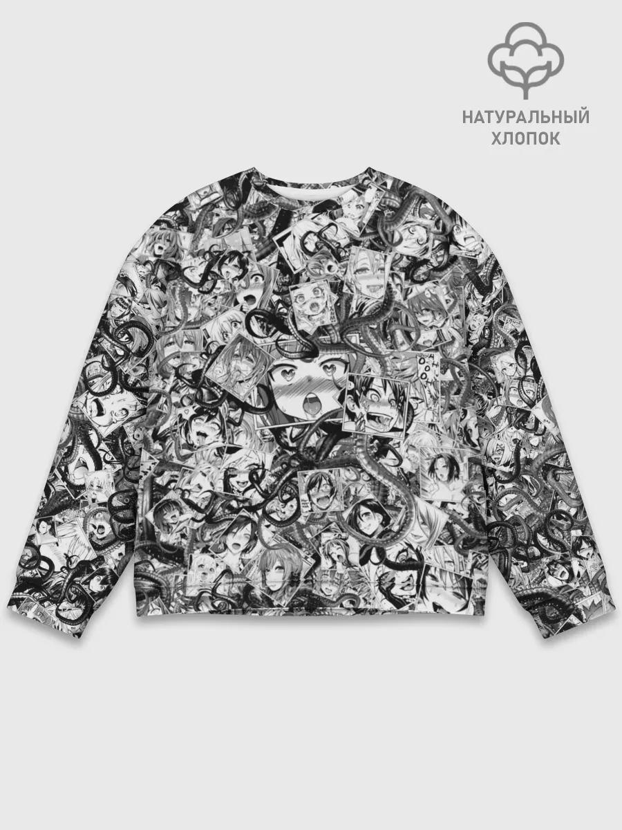 Мужской свитшот базовый / Ахегао с щупальцами