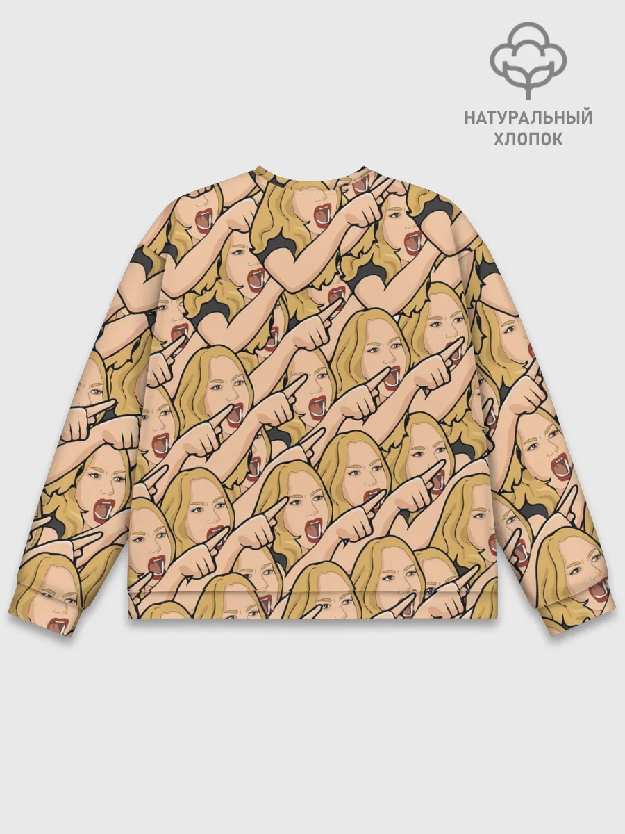 Мужской свитшот базовый / Many women yelling at Cat meme