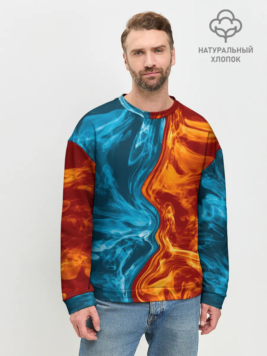 Мужской свитшот базовый / Огонь и вода