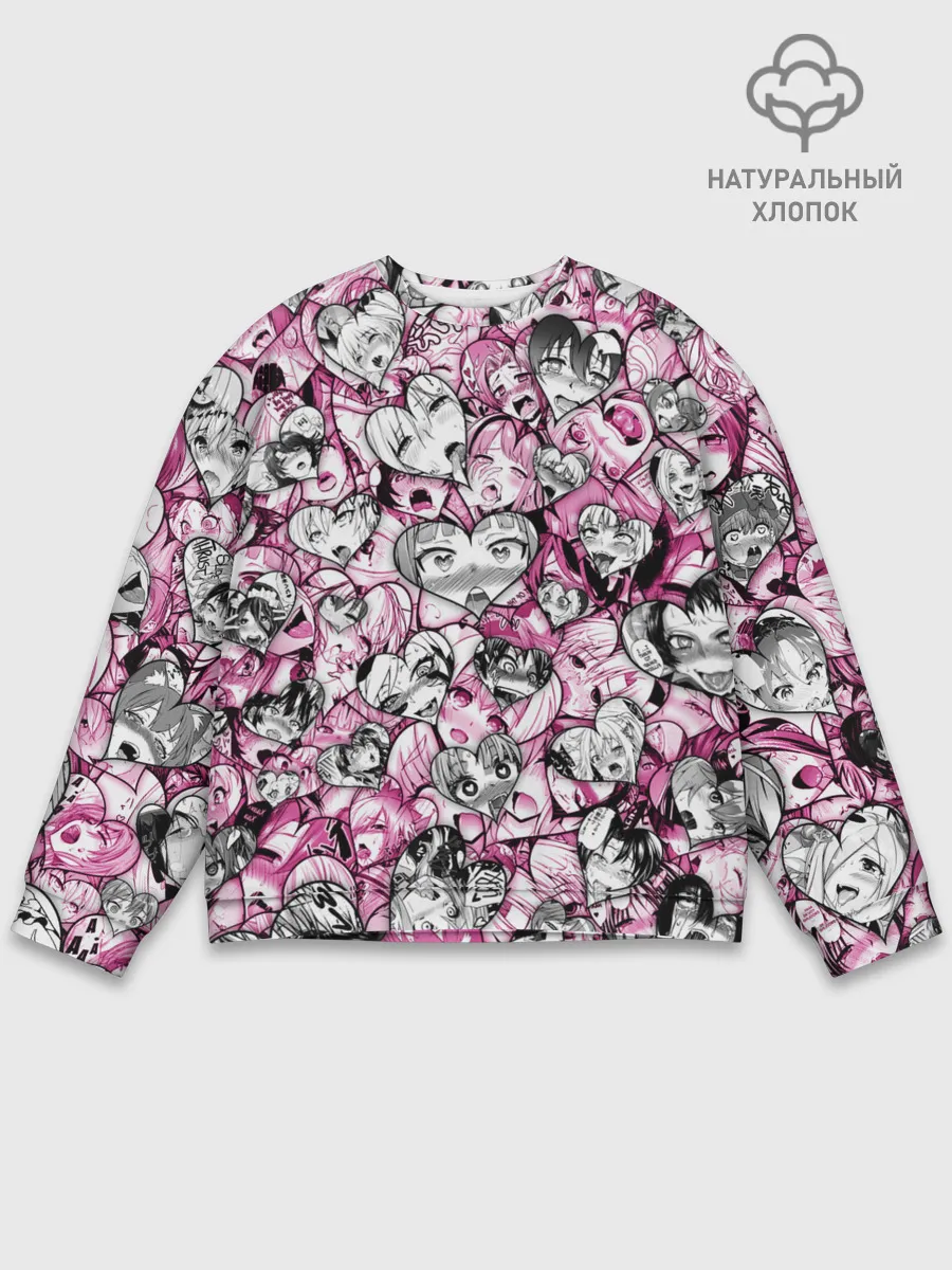 Мужской свитшот базовый / Ahegao валентинки