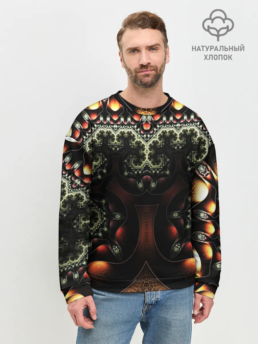 Мужской свитшот базовый / ФРАКТАЛЬНЫЙ ОПТИЧЕСКИЙ УЗОР