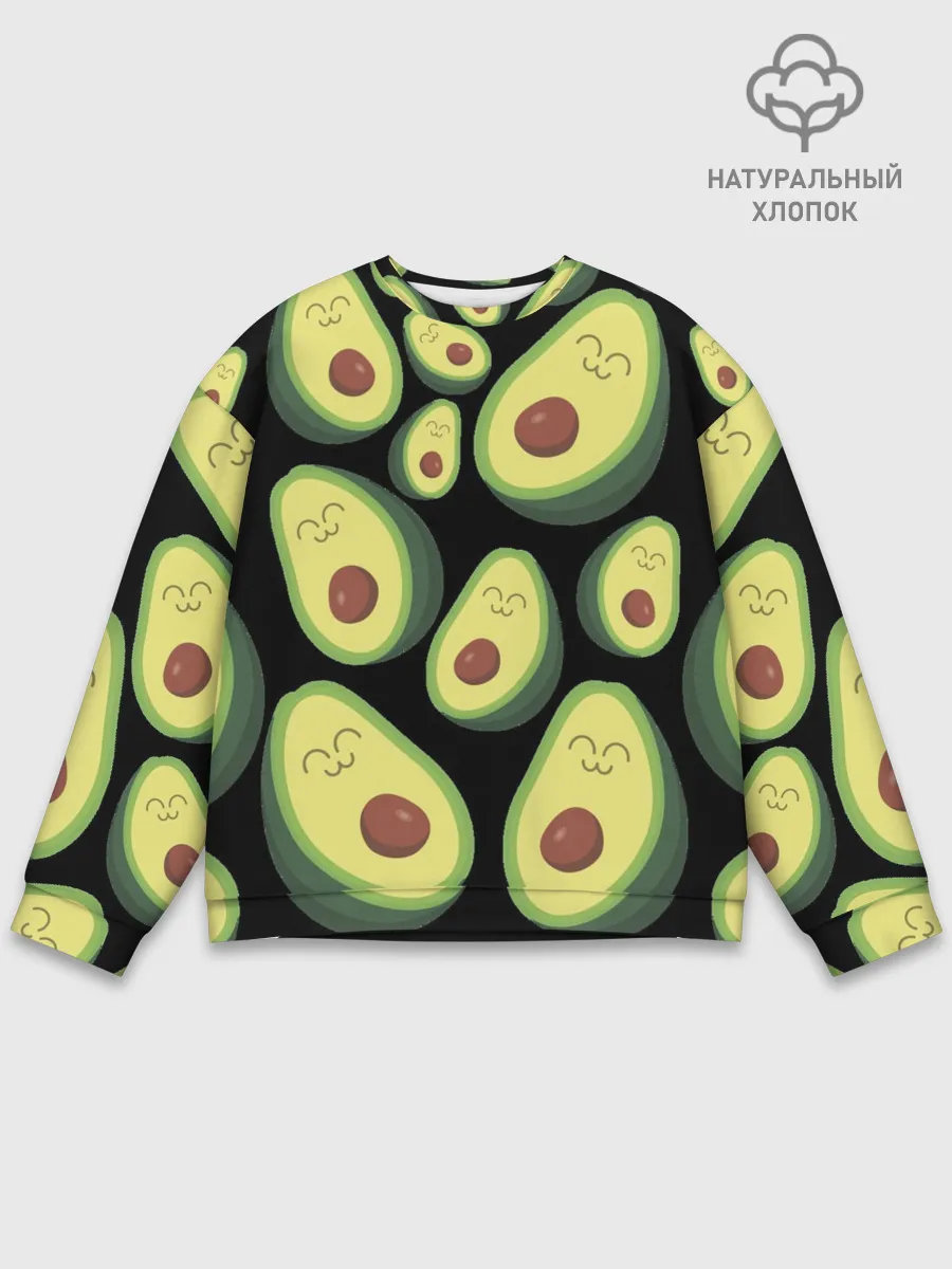 Мужской свитшот базовый / Авокадо паттерн