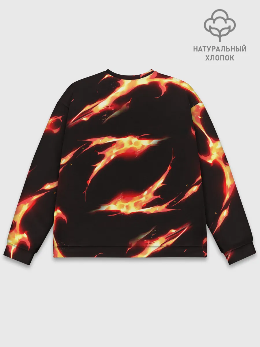 Мужской свитшот базовый / Рассекающий демонов в огенных лучах