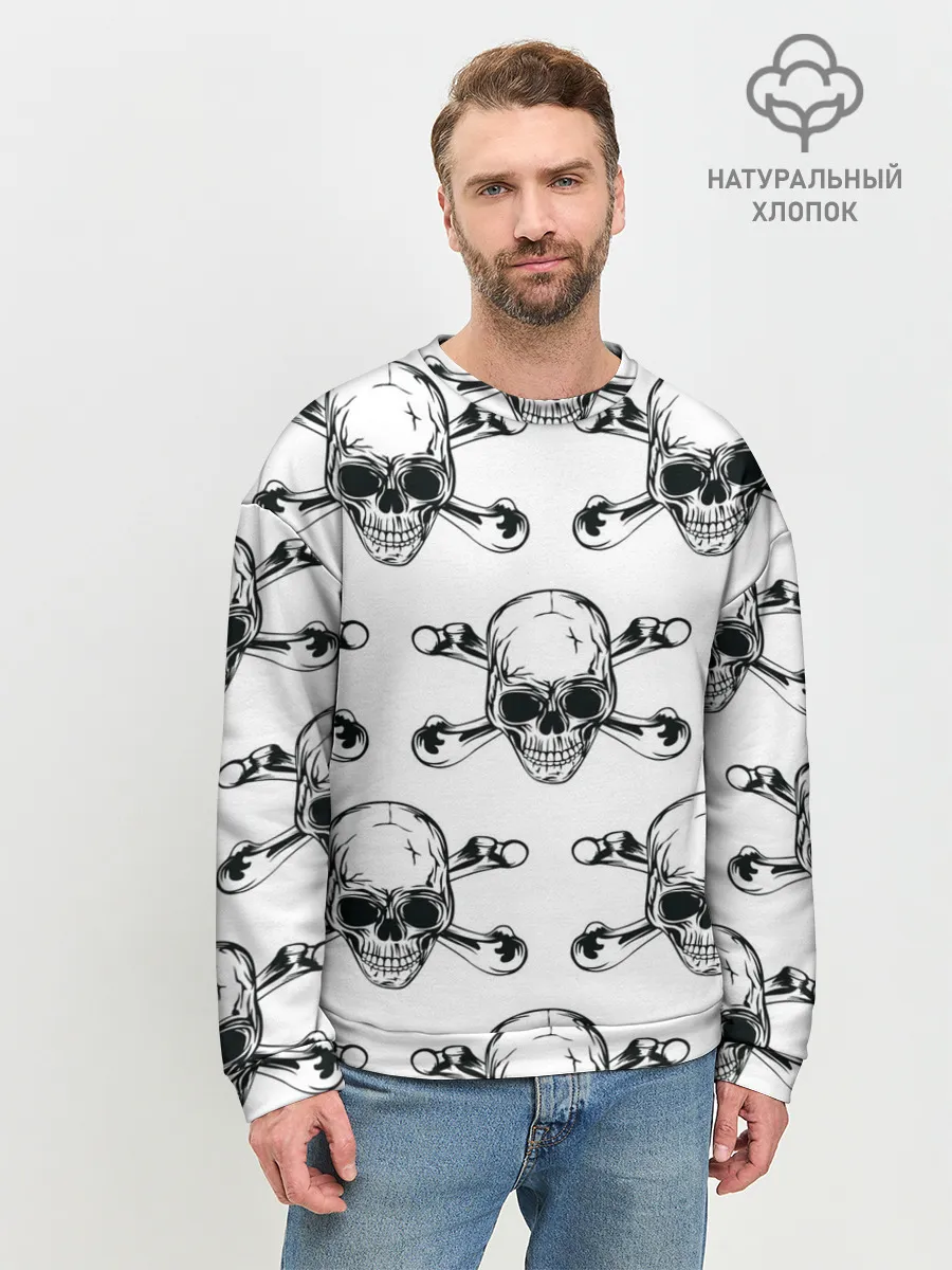 Мужской свитшот базовый / Череп и кости