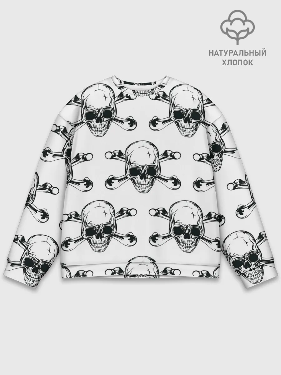 Мужской свитшот базовый / Череп и кости