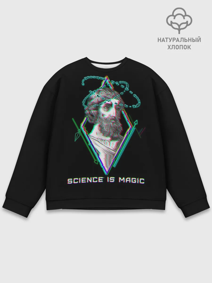 Мужской свитшот базовый / Magic is science - Пифагор