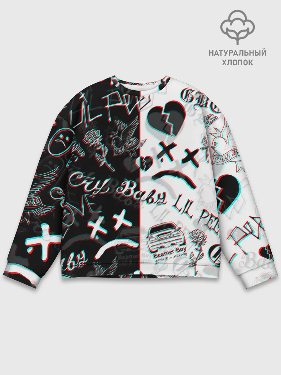 Мужской свитшот базовый / LIL PEEP GLITCH | ЛИЛ ПИП ГЛИТЧ