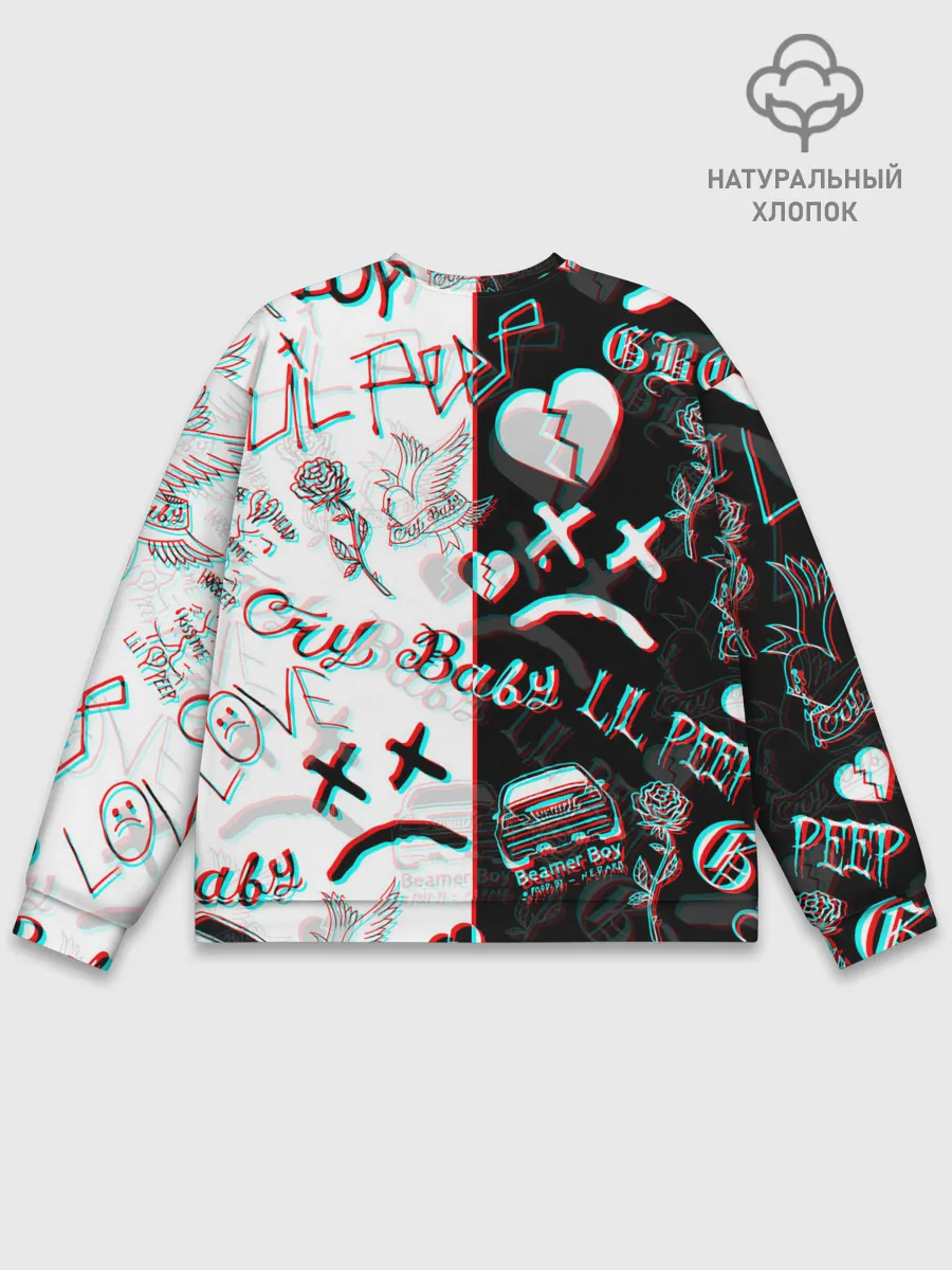Мужской свитшот базовый / LIL PEEP GLITCH | ЛИЛ ПИП ГЛИТЧ