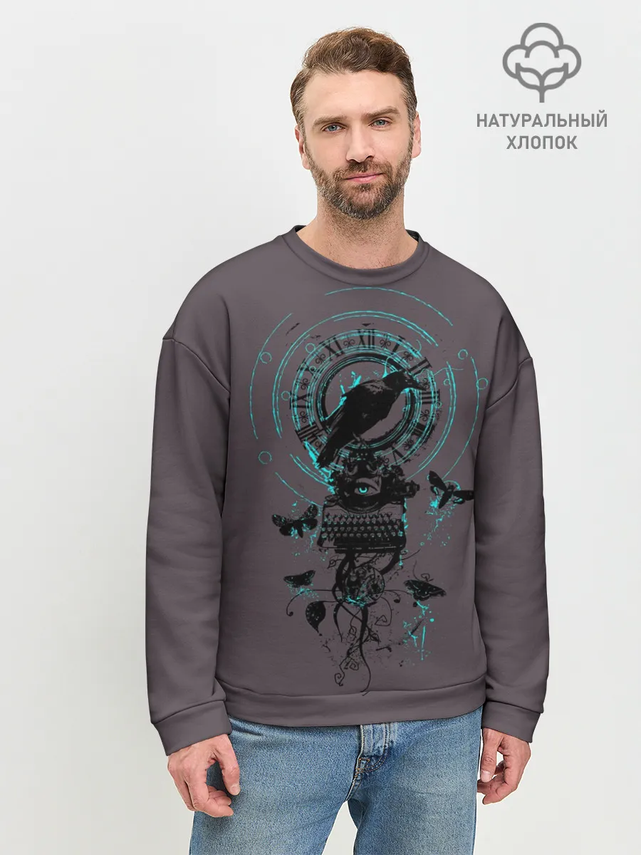Мужской свитшот базовый / Черный ворон