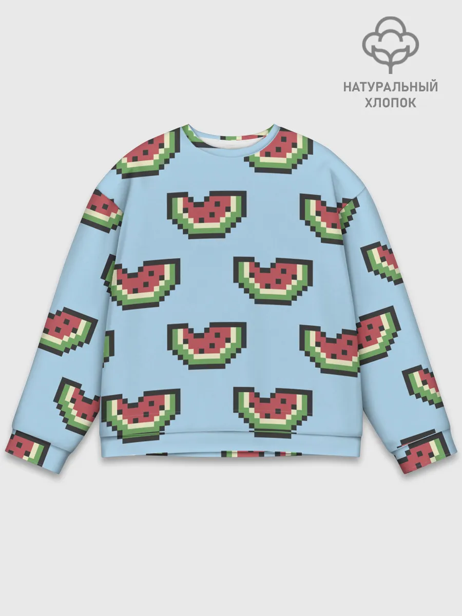 Мужской свитшот базовый / Пиксельный арбуз