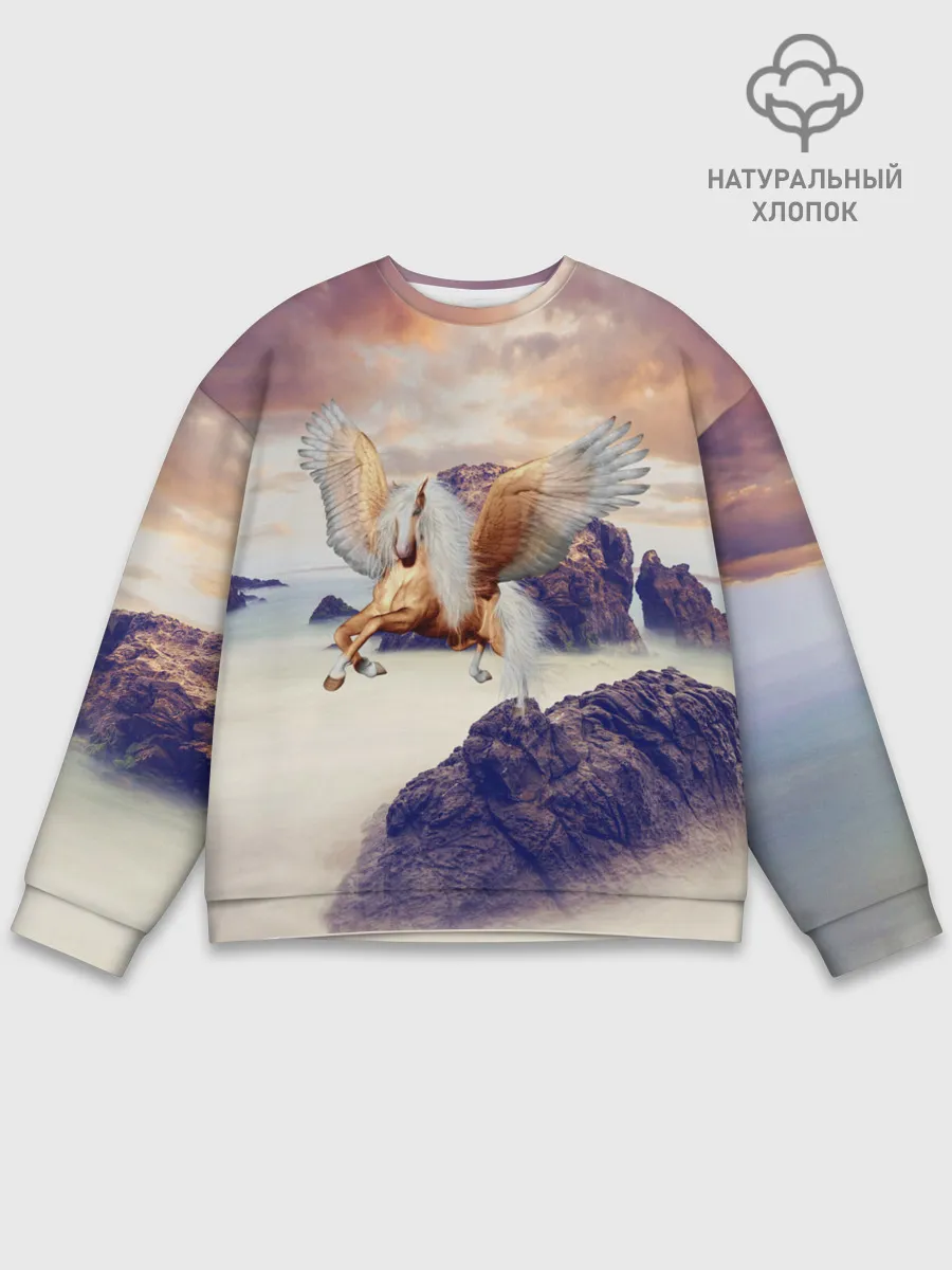 Мужской свитшот базовый / Sea Sunset Horse