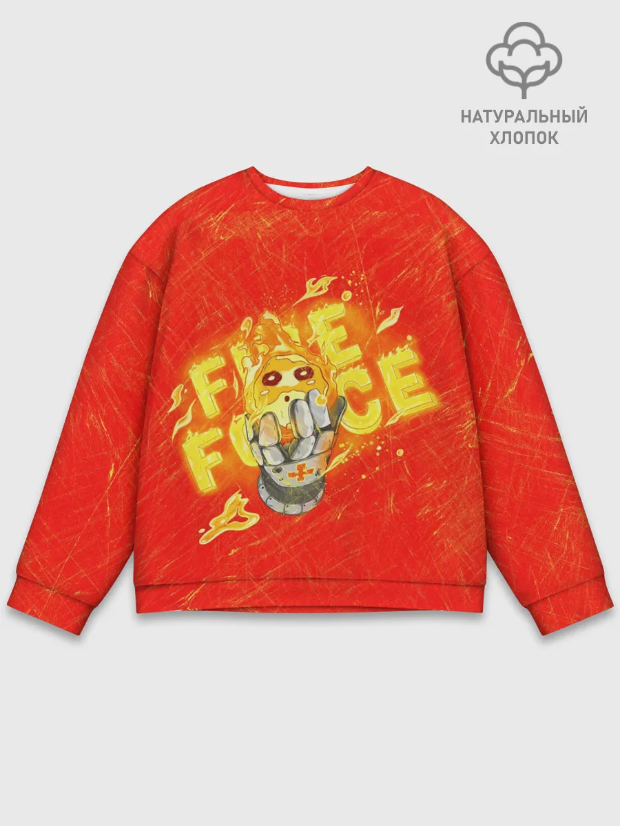 Мужской свитшот базовый / пламенная бригада пожарных красный фон