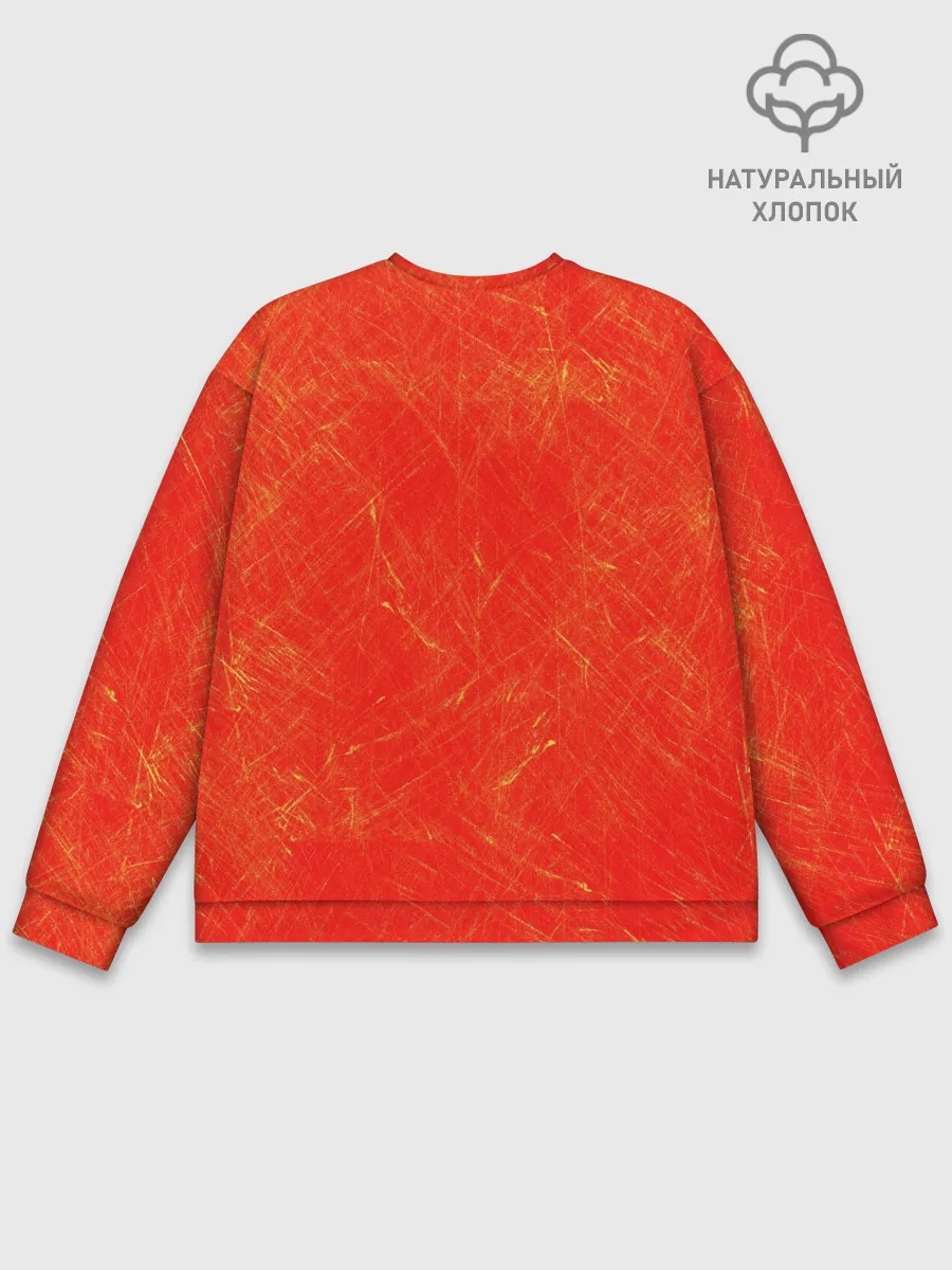 Мужской свитшот базовый / пламенная бригада пожарных красный фон