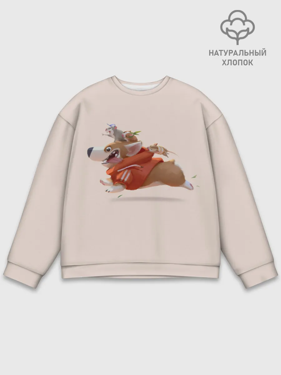 Мужской свитшот базовый / КОРГИ И МЫШАТА