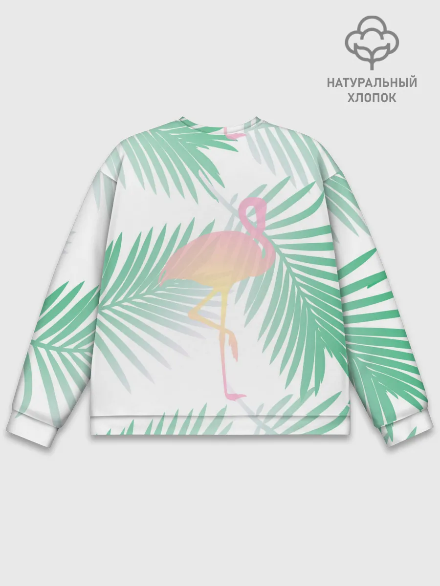 Мужской свитшот базовый / Фламинго в джунглях