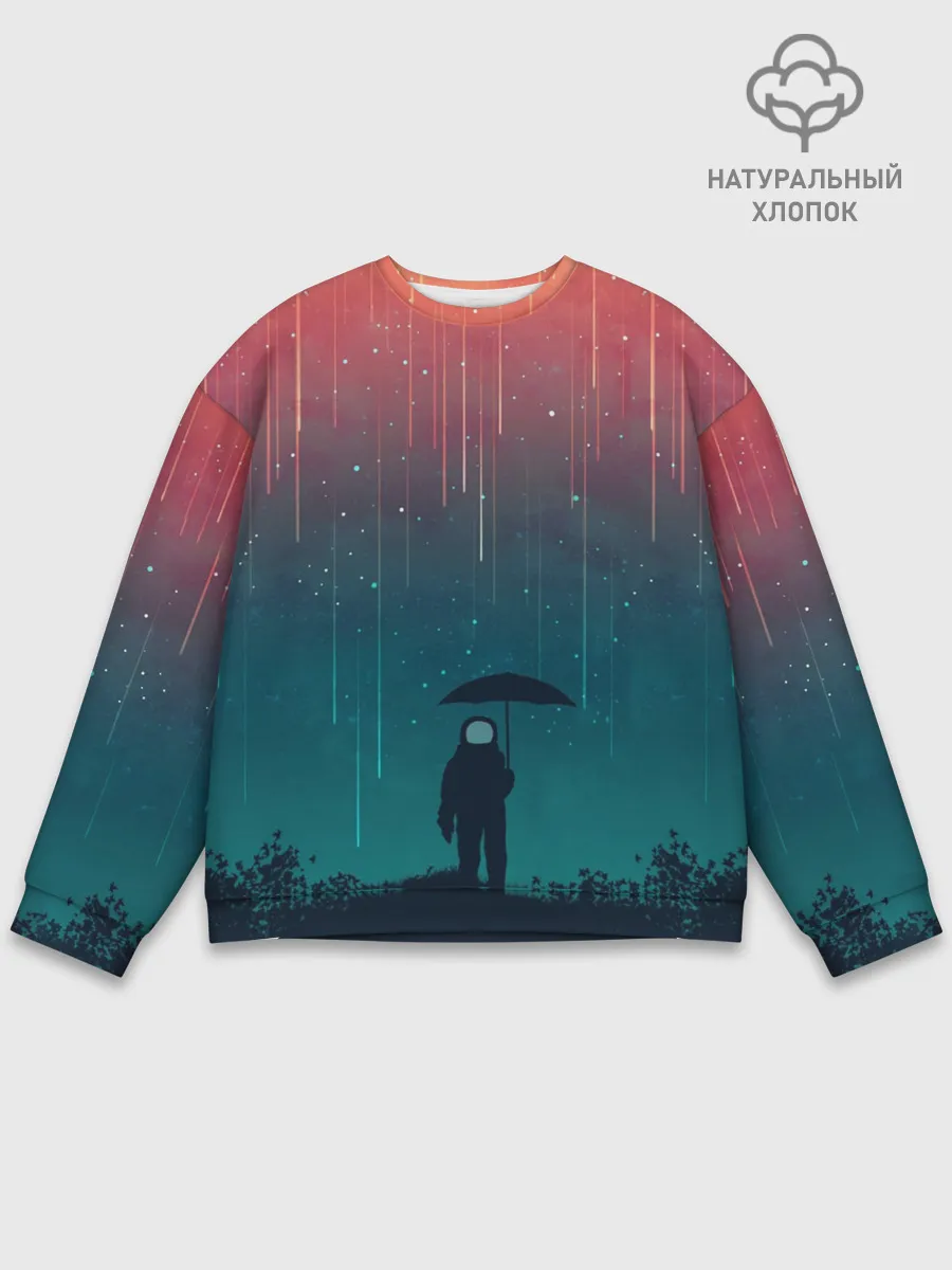 Мужской свитшот базовый / Космический Дождь