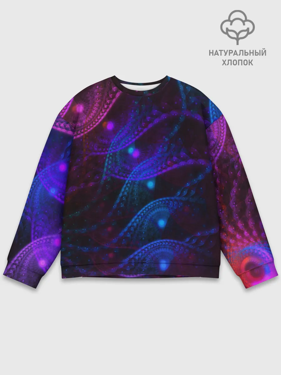 Мужской свитшот базовый / NEON FRACTAL