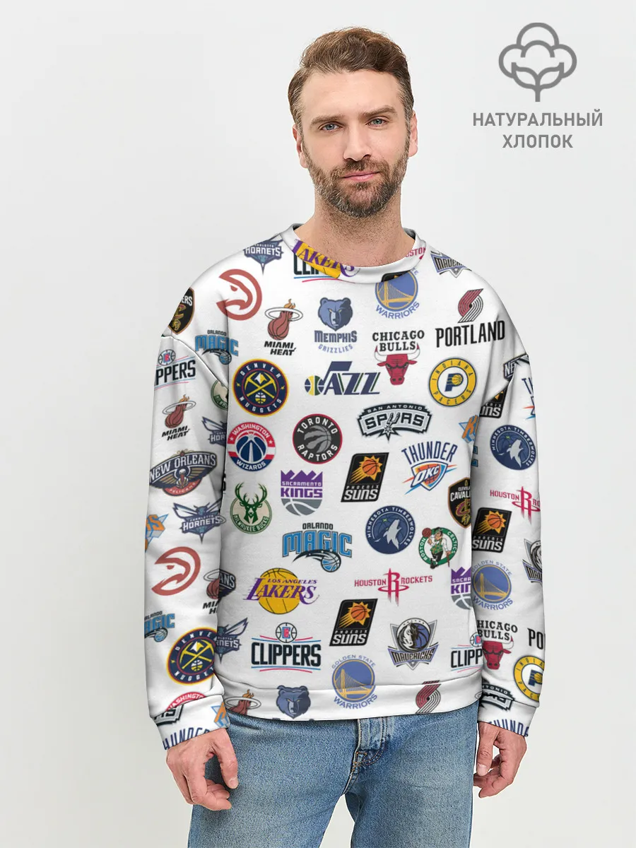 Мужской свитшот базовый / NBA Pattern | НБА Паттерн