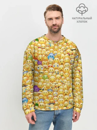 Мужской свитшот базовый / Смайлики Emoji
