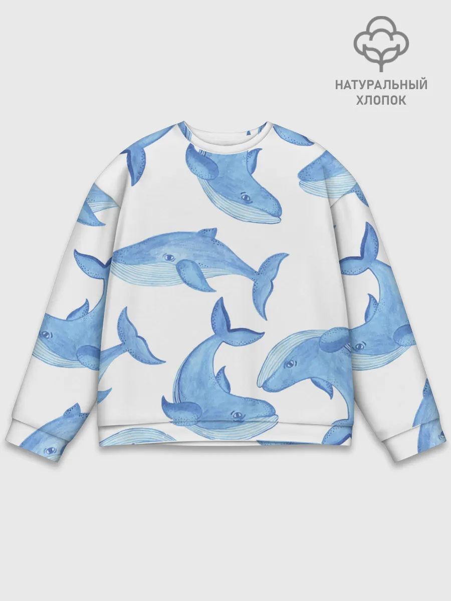 Мужской свитшот базовый / Косяк китов