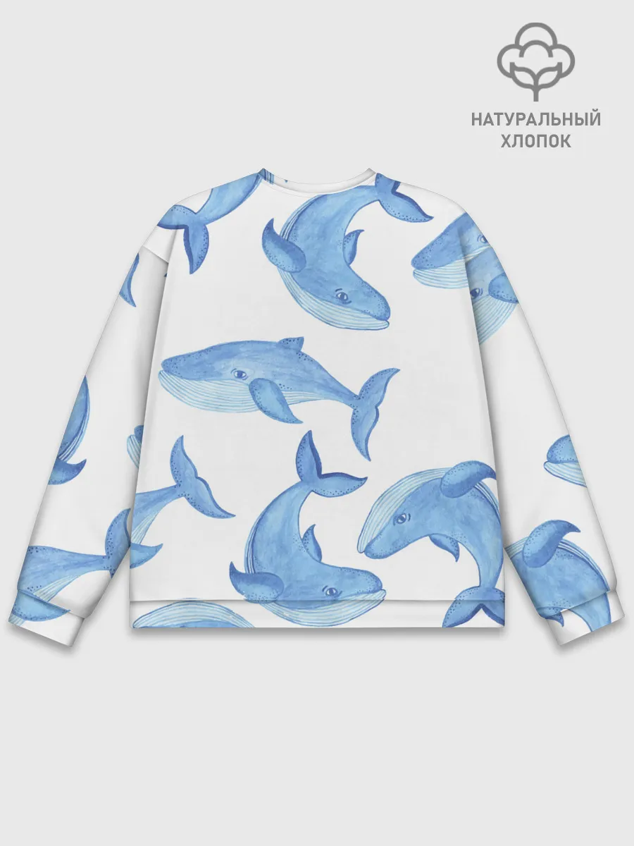 Мужской свитшот базовый / Косяк китов