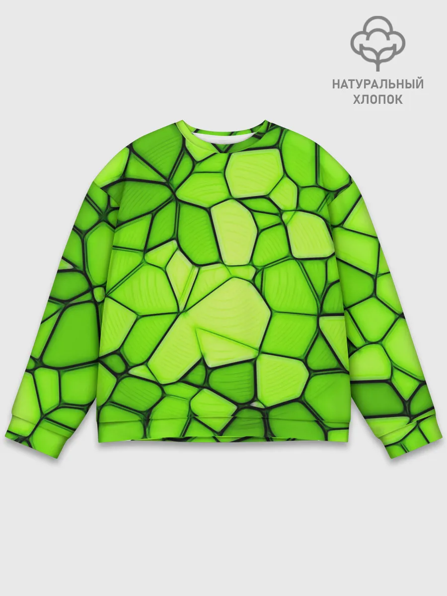 Мужской свитшот базовый / Зеленая мозаика