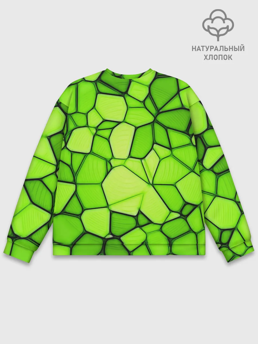 Мужской свитшот базовый / Зеленая мозаика