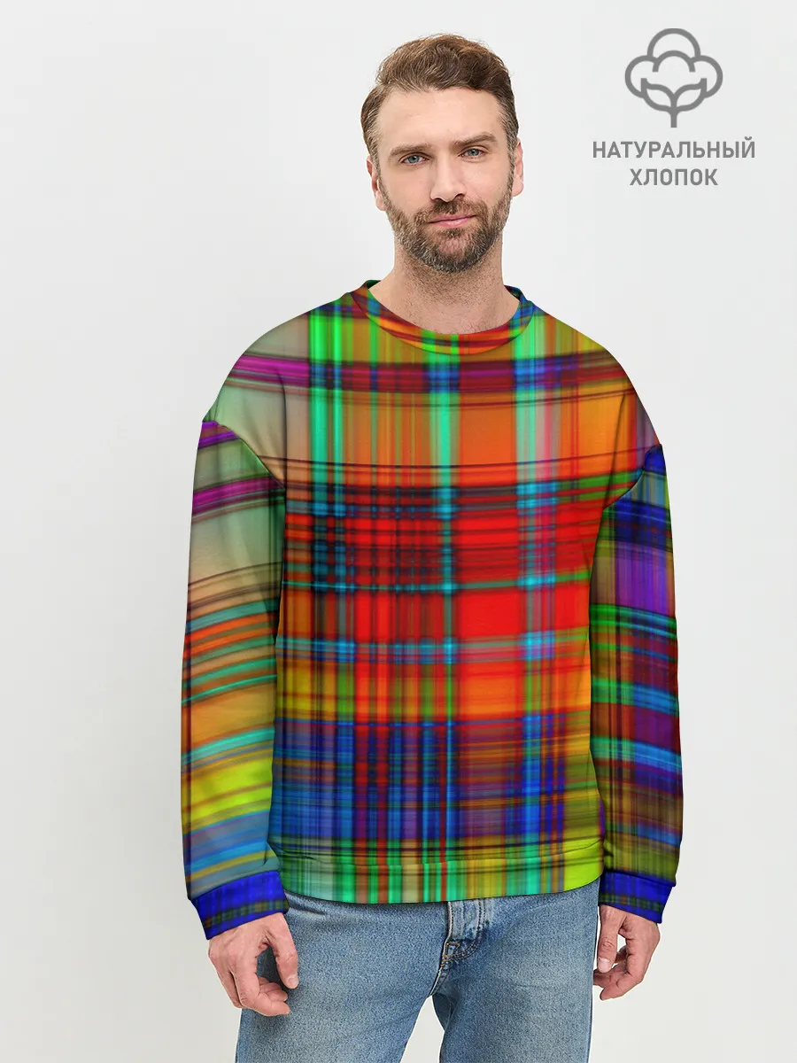 Мужской свитшот базовый / Радужная сетка