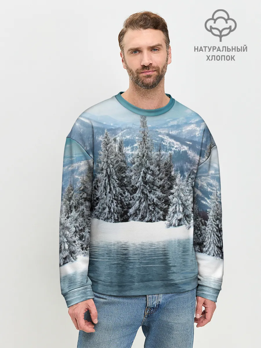 Мужской свитшот базовый / Зимний лес