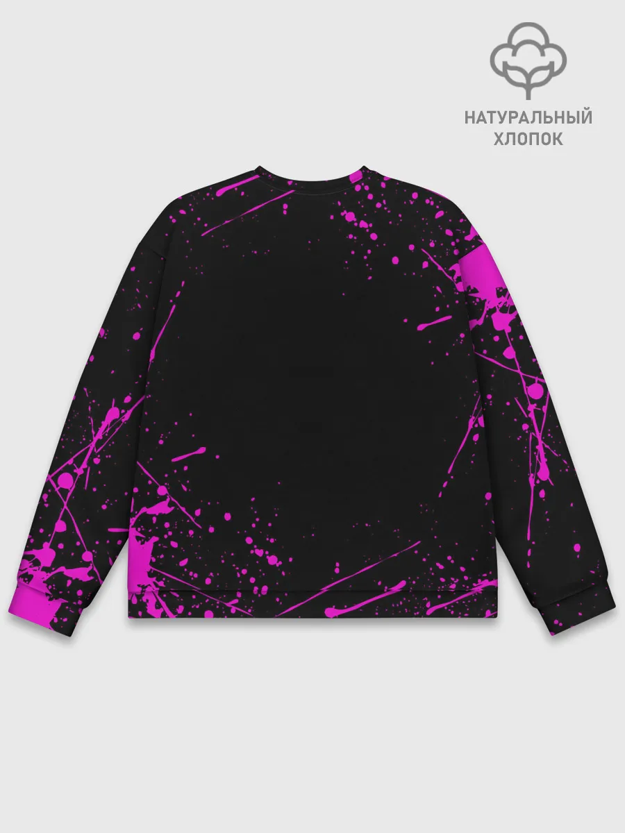 Мужской свитшот базовый / Дзётаро указывает фиолетовые брызги