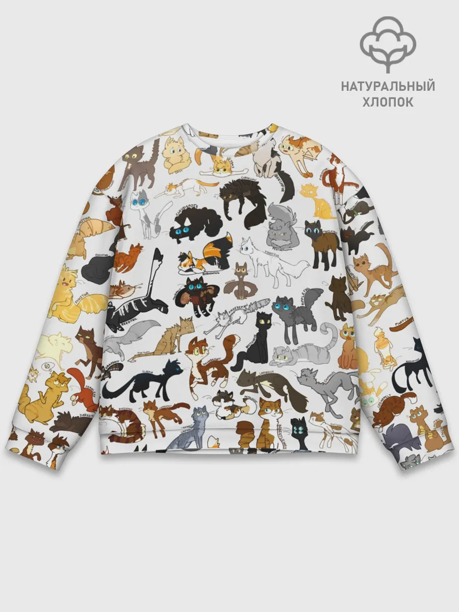 Мужской свитшот базовый / Котоколлаж 03