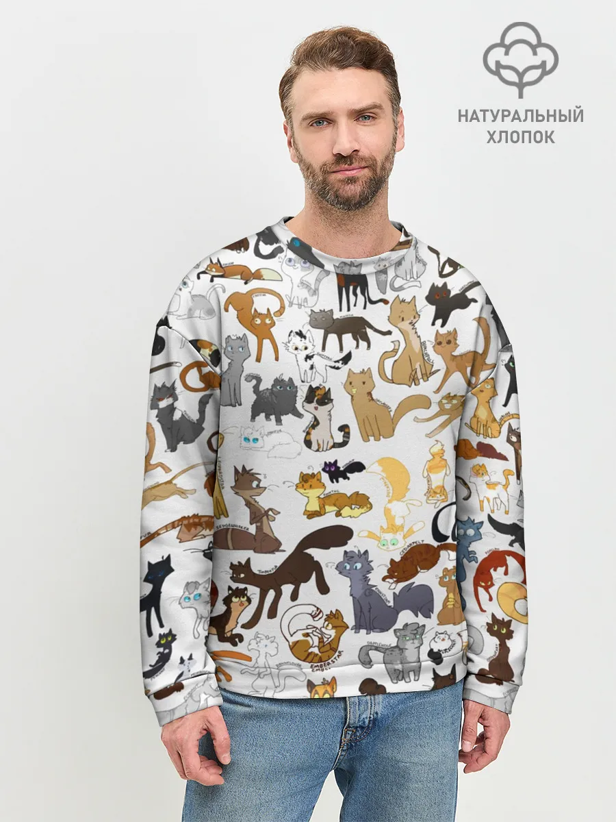 Мужской свитшот базовый / Котоколлаж 01