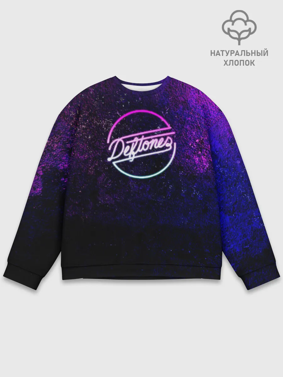 Мужской свитшот базовый / Deftones. Neon logo