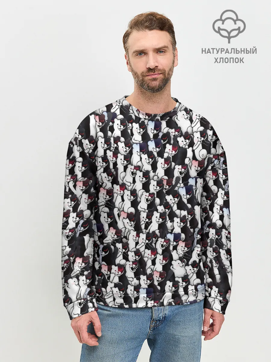 Мужской свитшот базовый / Черно-белые медведи