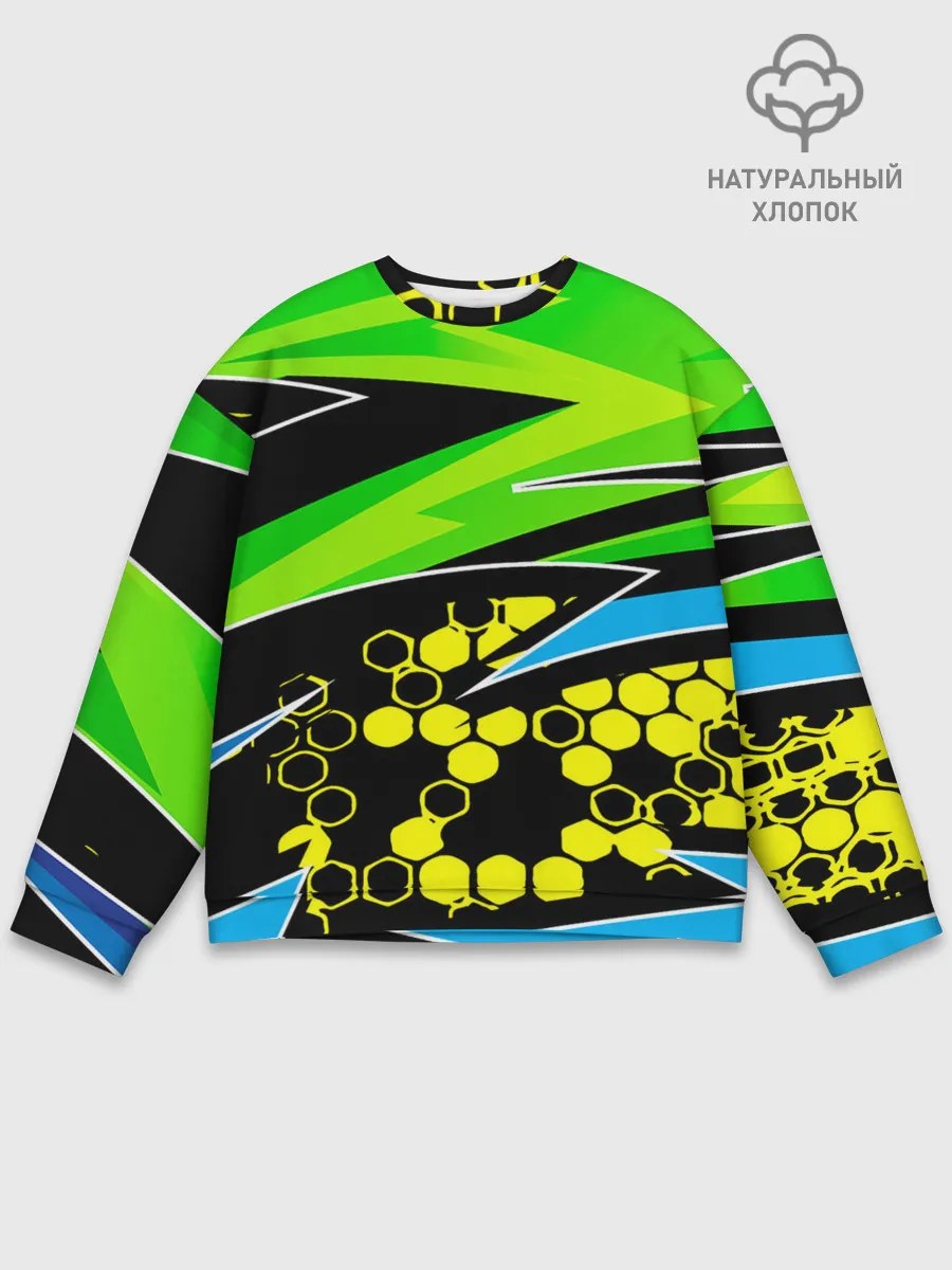 Мужской свитшот базовый / Light green urban marble