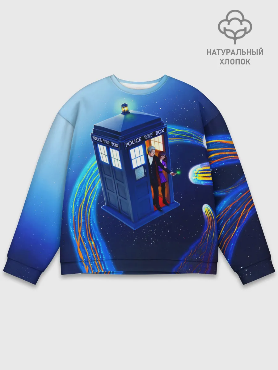 Мужской свитшот базовый / ДОКТОР И КЛАРА И ТАРДИС