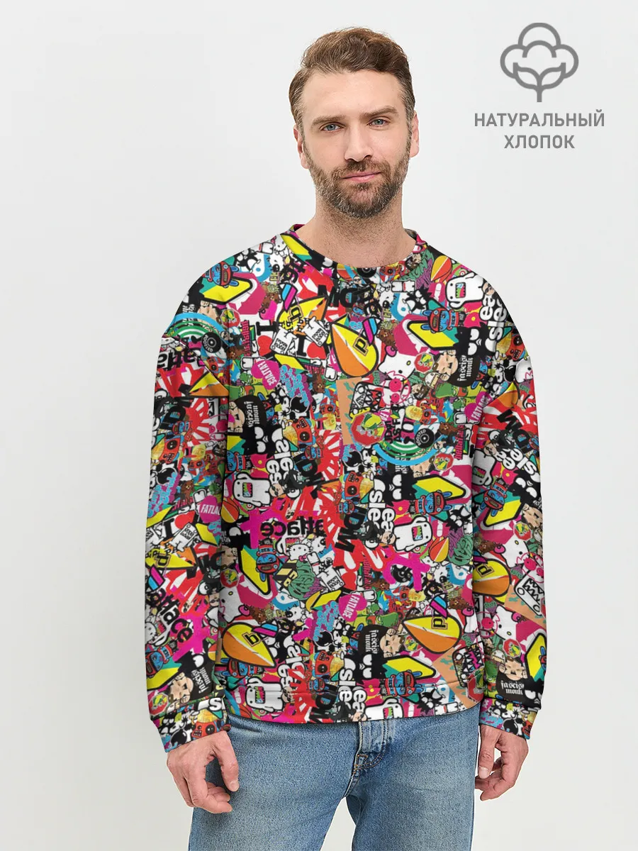 Мужской свитшот базовый / Стикеры