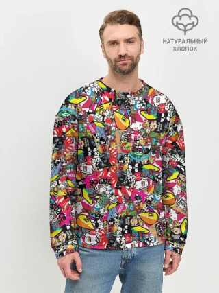 Мужской свитшот базовый / Стикеры