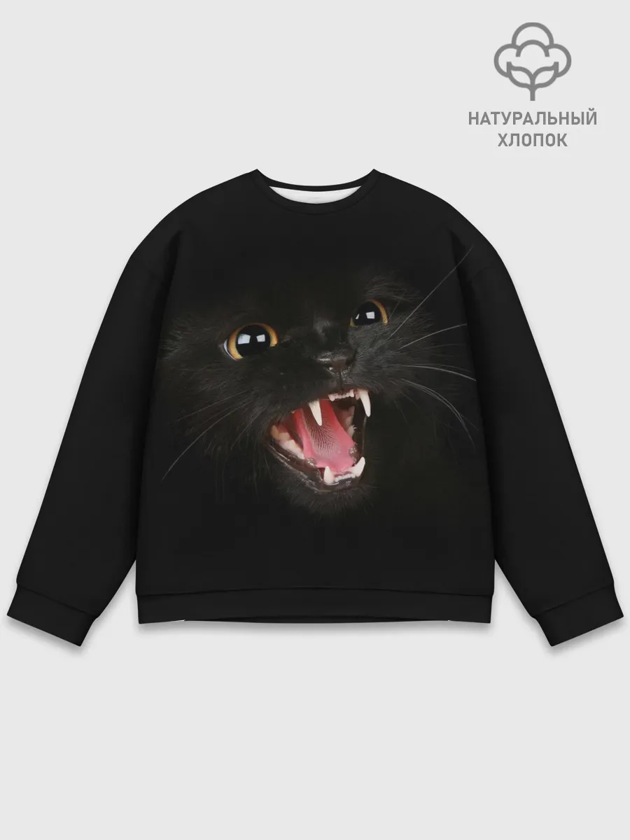 Мужской свитшот базовый / Злой Котик