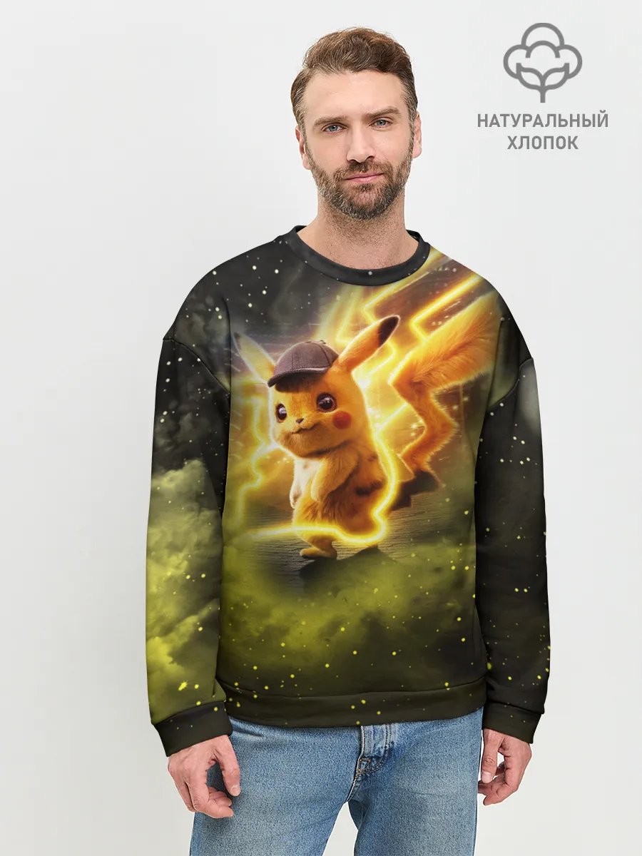 Мужской свитшот базовый / Детектив Пикачу