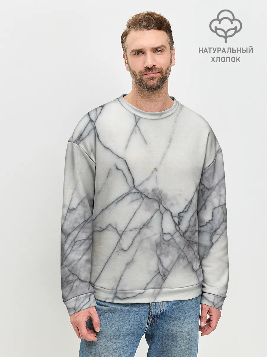 Мужской свитшот базовый / Мрамор