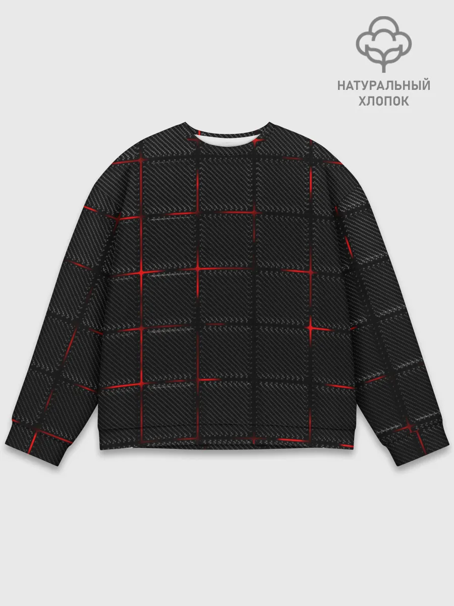 Мужской свитшот базовый / 3D Плиты Red & Black
