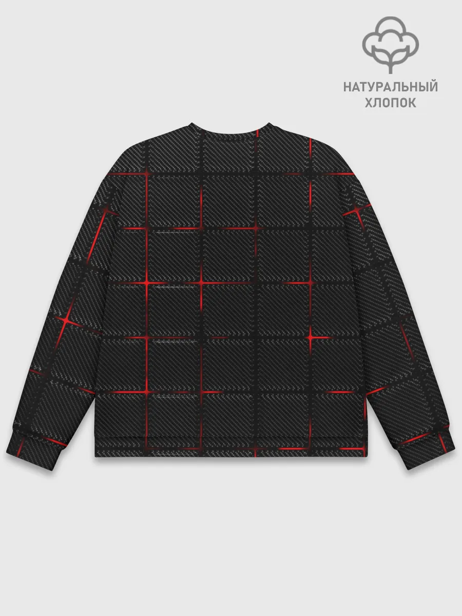 Мужской свитшот базовый / 3D Плиты Red & Black