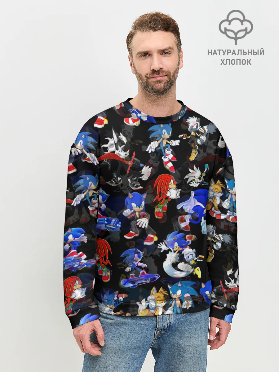 Мужской свитшот базовый / Sonic паттерн