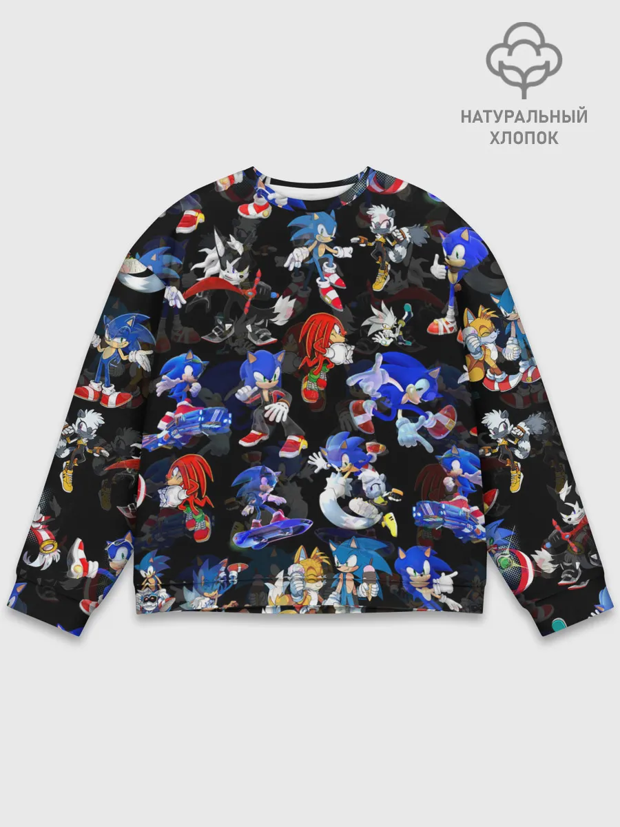 Мужской свитшот базовый / Sonic паттерн