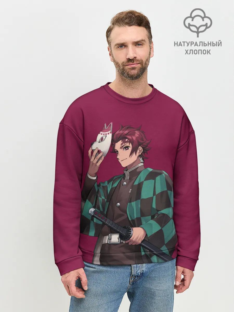 Мужской свитшот базовый / KIMETSU NO YAIBA с маской